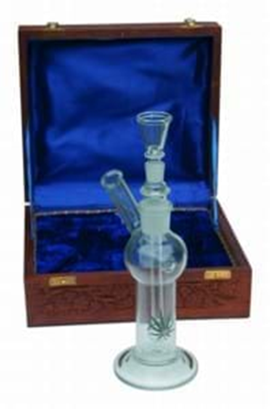 Glass Bong In Wooden Case 2