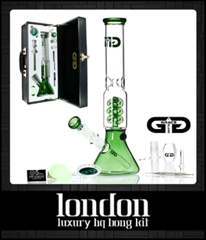 London Luxury Hq Bong Set Green- Free