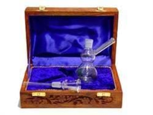 Glass Bong In Wooden Case