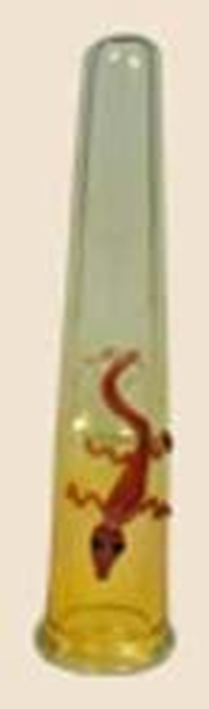 Glass Chillum With Glass Stone Coloured