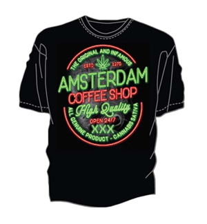 Amsterdam T-Shirt - Coffee Shop Sign